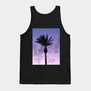 Tropical Palm Tree with beautiful sunset in violet, blue and pink Tank Top
